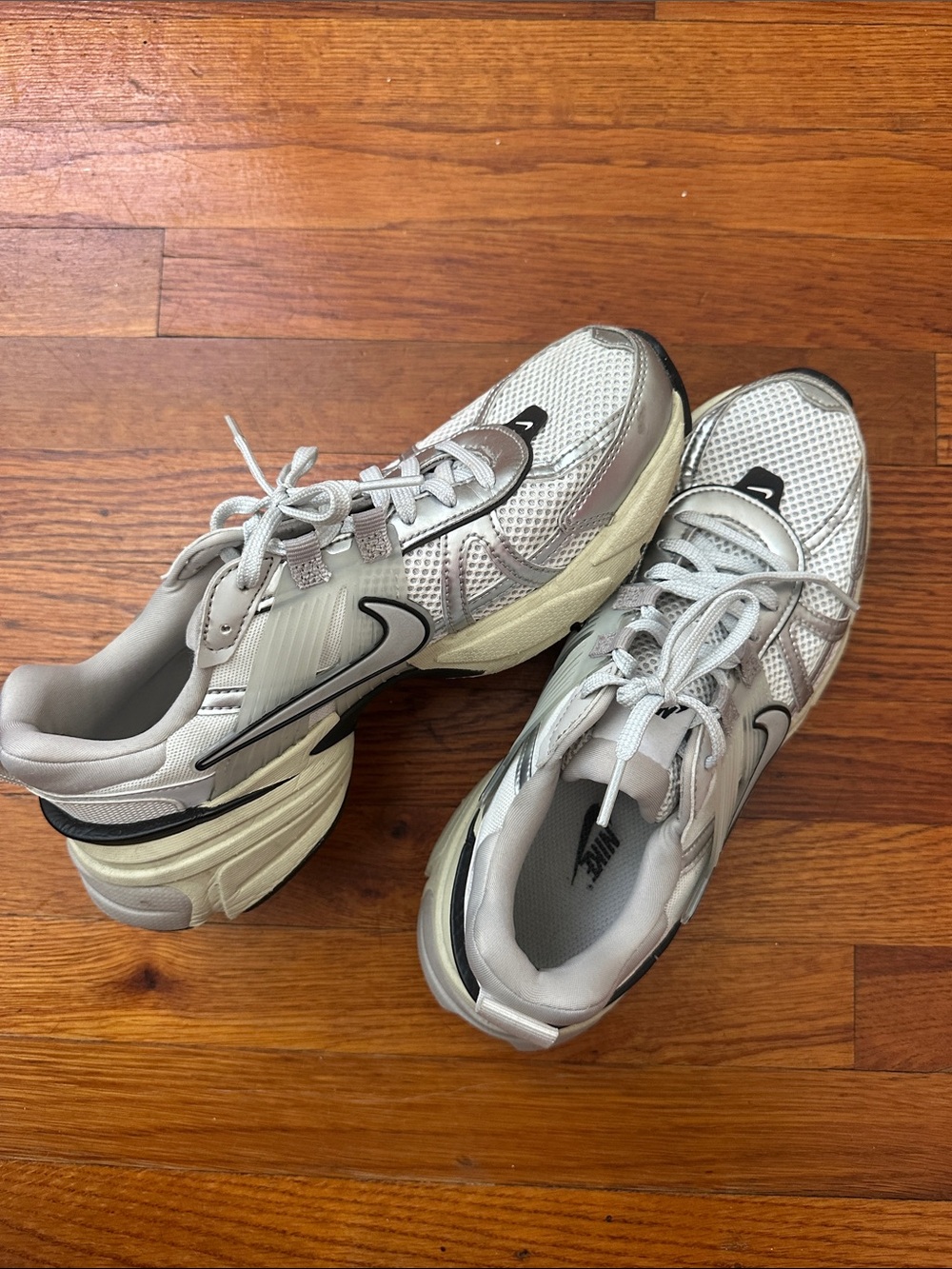 Nike Silver and White Athletic Trainers